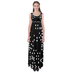 Circle Plaid Black White Empire Waist Maxi Dress by Mariart