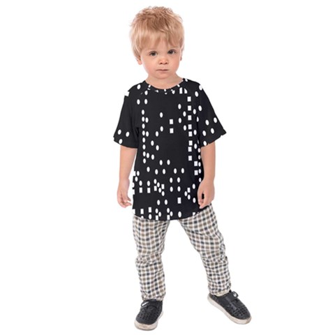 Circle Plaid Black White Kids  Raglan Tee by Mariart