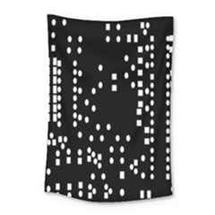 Circle Plaid Black White Small Tapestry