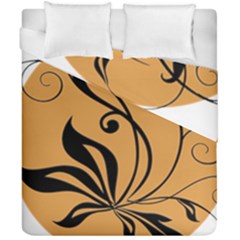 Black Brown Floral Symbol Duvet Cover Double Side (california King Size) by Mariart