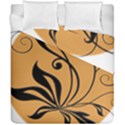 Black Brown Floral Symbol Duvet Cover Double Side (California King Size) View1