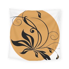 Black Brown Floral Symbol Square Tapestry (small) by Mariart