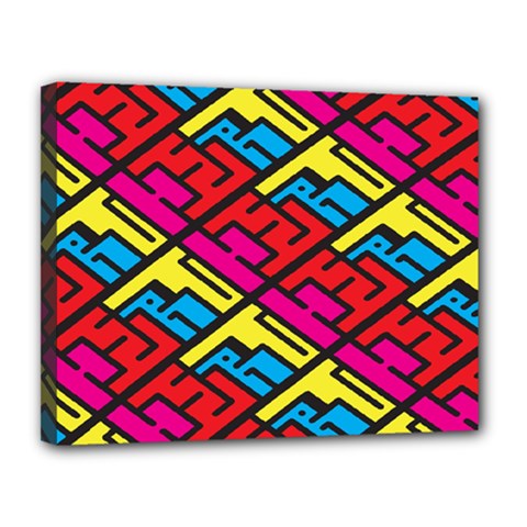 Color Red Yellow Blue Graffiti Canvas 14  X 11  by Mariart