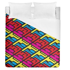 Color Red Yellow Blue Graffiti Duvet Cover (queen Size) by Mariart