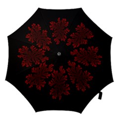 Dendron Diffusion Aggregation Flower Floral Leaf Red Black Hook Handle Umbrellas (large) by Mariart