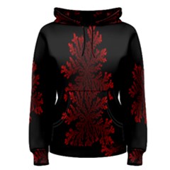 Dendron Diffusion Aggregation Flower Floral Leaf Red Black Women s Pullover Hoodie by Mariart