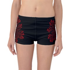 Dendron Diffusion Aggregation Flower Floral Leaf Red Black Boyleg Bikini Bottoms by Mariart