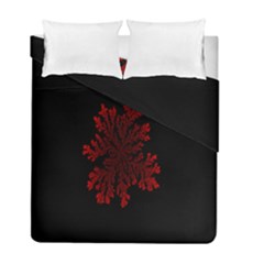 Dendron Diffusion Aggregation Flower Floral Leaf Red Black Duvet Cover Double Side (full/ Double Size) by Mariart