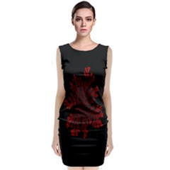 Dendron Diffusion Aggregation Flower Floral Leaf Red Black Classic Sleeveless Midi Dress by Mariart