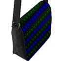 Diamond Alt Blue Green Woven Fabric Flap Messenger Bag (L)  View2