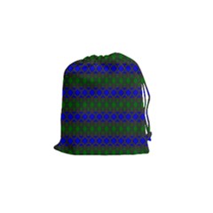 Diamond Alt Blue Green Woven Fabric Drawstring Pouches (small)  by Mariart