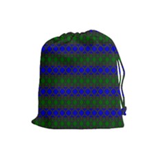 Diamond Alt Blue Green Woven Fabric Drawstring Pouches (large)  by Mariart