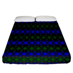 Diamond Alt Blue Green Woven Fabric Fitted Sheet (california King Size) by Mariart