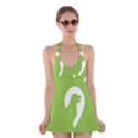 Dog Green White Animals Halter Swimsuit Dress View1