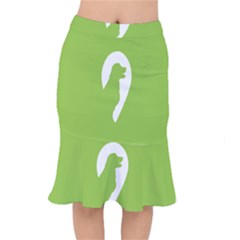 Dog Green White Animals Mermaid Skirt