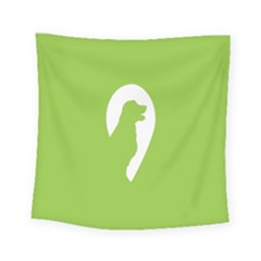 Dog Green White Animals Square Tapestry (small) by Mariart