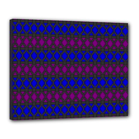 Diamond Alt Blue Purple Woven Fabric Canvas 20  X 16  by Mariart