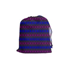 Diamond Alt Blue Purple Woven Fabric Drawstring Pouches (medium)  by Mariart