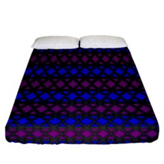 Diamond Alt Blue Purple Woven Fabric Fitted Sheet (california King Size) by Mariart