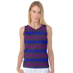 Diamond Alt Blue Purple Woven Fabric Women s Basketball Tank Top by Mariart