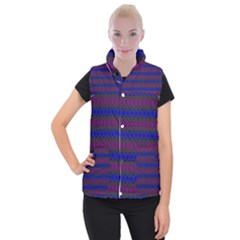 Diamond Alt Blue Purple Woven Fabric Women s Button Up Puffer Vest by Mariart