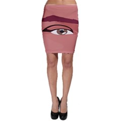 Eye Difficulty Red Bodycon Skirt