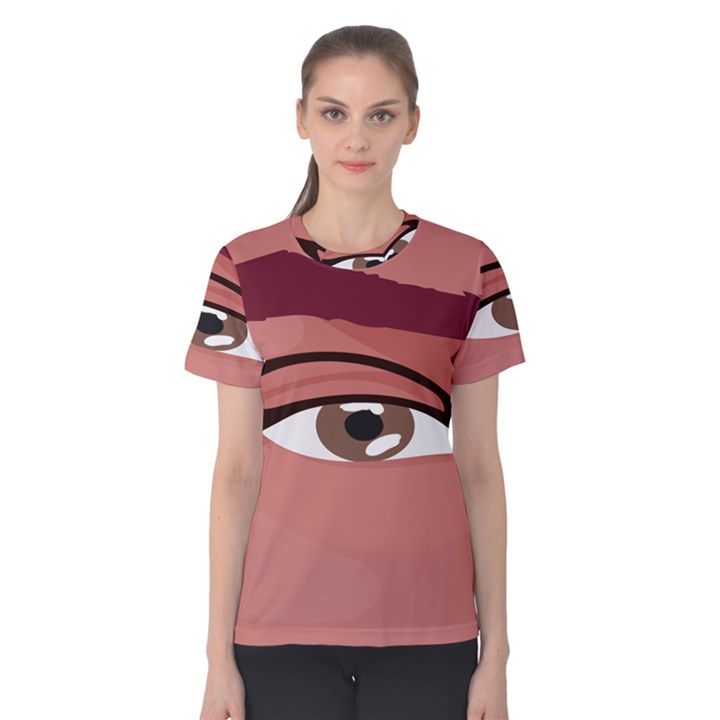 Eye Difficulty Red Women s Cotton Tee