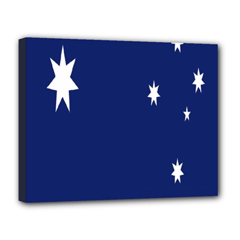 Flag Star Blue Green Yellow Canvas 14  X 11  by Mariart