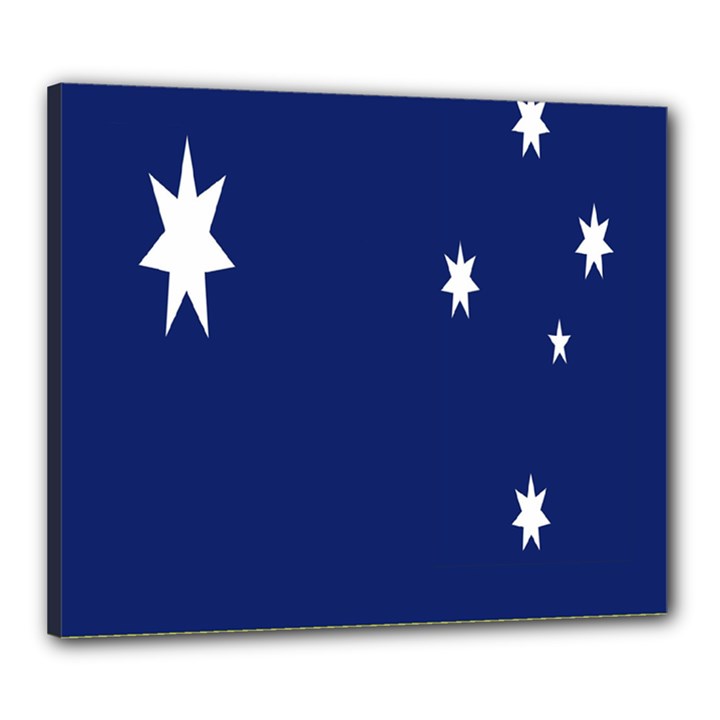 Flag Star Blue Green Yellow Canvas 24  x 20 