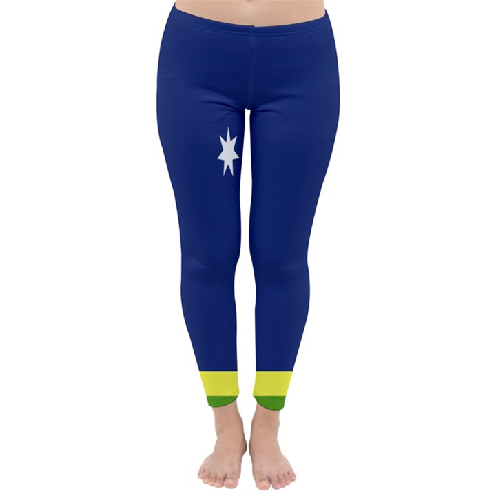 Flag Star Blue Green Yellow Classic Winter Leggings