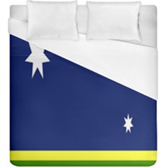 Flag Star Blue Green Yellow Duvet Cover (king Size) by Mariart