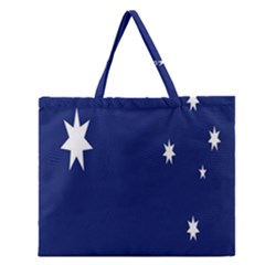 Flag Star Blue Green Yellow Zipper Large Tote Bag by Mariart