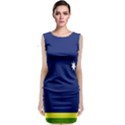 Flag Star Blue Green Yellow Classic Sleeveless Midi Dress View1