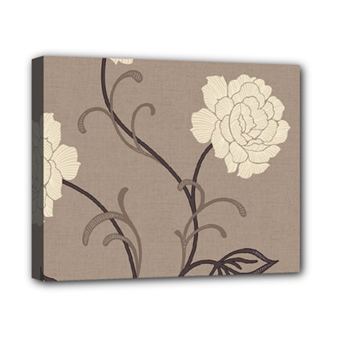 Flower Floral Black Grey Rose Canvas 10  X 8  by Mariart