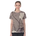 Flower Floral Black Grey Rose Women s Cotton Tee View1