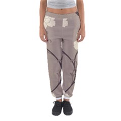 Flower Floral Black Grey Rose Women s Jogger Sweatpants by Mariart