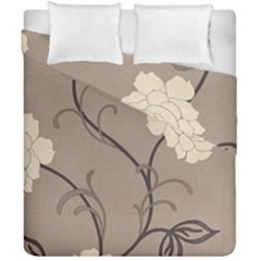 Flower Floral Black Grey Rose Duvet Cover Double Side (california King Size) by Mariart