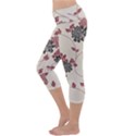 Flower Floral Black Pink Capri Yoga Leggings View2