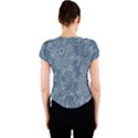 Flower Floral Blue Rose Star Crew Neck Crop Top View2