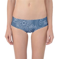 Flower Floral Blue Rose Star Classic Bikini Bottoms by Mariart