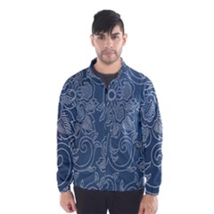 Flower Floral Blue Rose Star Wind Breaker (men) by Mariart