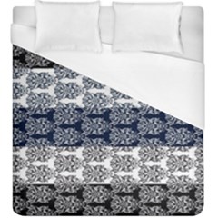 Digital Print Scrapbook Flower Leaf Colorgray Black Purple Blue Duvet Cover (king Size) by Mariart