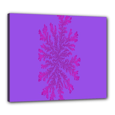 Dendron Diffusion Aggregation Flower Floral Leaf Red Purple Canvas 24  X 20  by Mariart