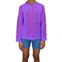 Dendron Diffusion Aggregation Flower Floral Leaf Red Purple Kids  Long Sleeve Swimwear View1