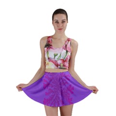 Dendron Diffusion Aggregation Flower Floral Leaf Red Purple Mini Skirt by Mariart