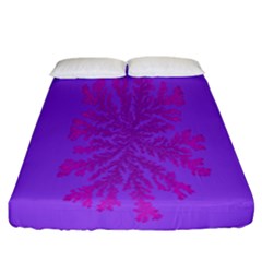 Dendron Diffusion Aggregation Flower Floral Leaf Red Purple Fitted Sheet (california King Size) by Mariart