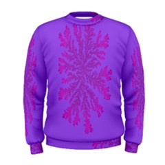 Dendron Diffusion Aggregation Flower Floral Leaf Red Purple Men s Sweatshirt by Mariart