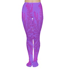 Dendron Diffusion Aggregation Flower Floral Leaf Red Purple Women s Tights by Mariart