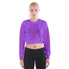 Dendron Diffusion Aggregation Flower Floral Leaf Red Purple Cropped Sweatshirt by Mariart