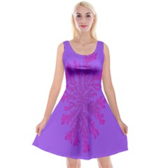 Dendron Diffusion Aggregation Flower Floral Leaf Red Purple Reversible Velvet Sleeveless Dress by Mariart